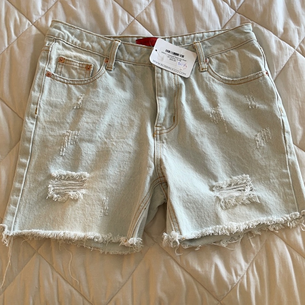 light wash jean shorts